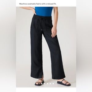 Athleta Black Retreat Linen Pant